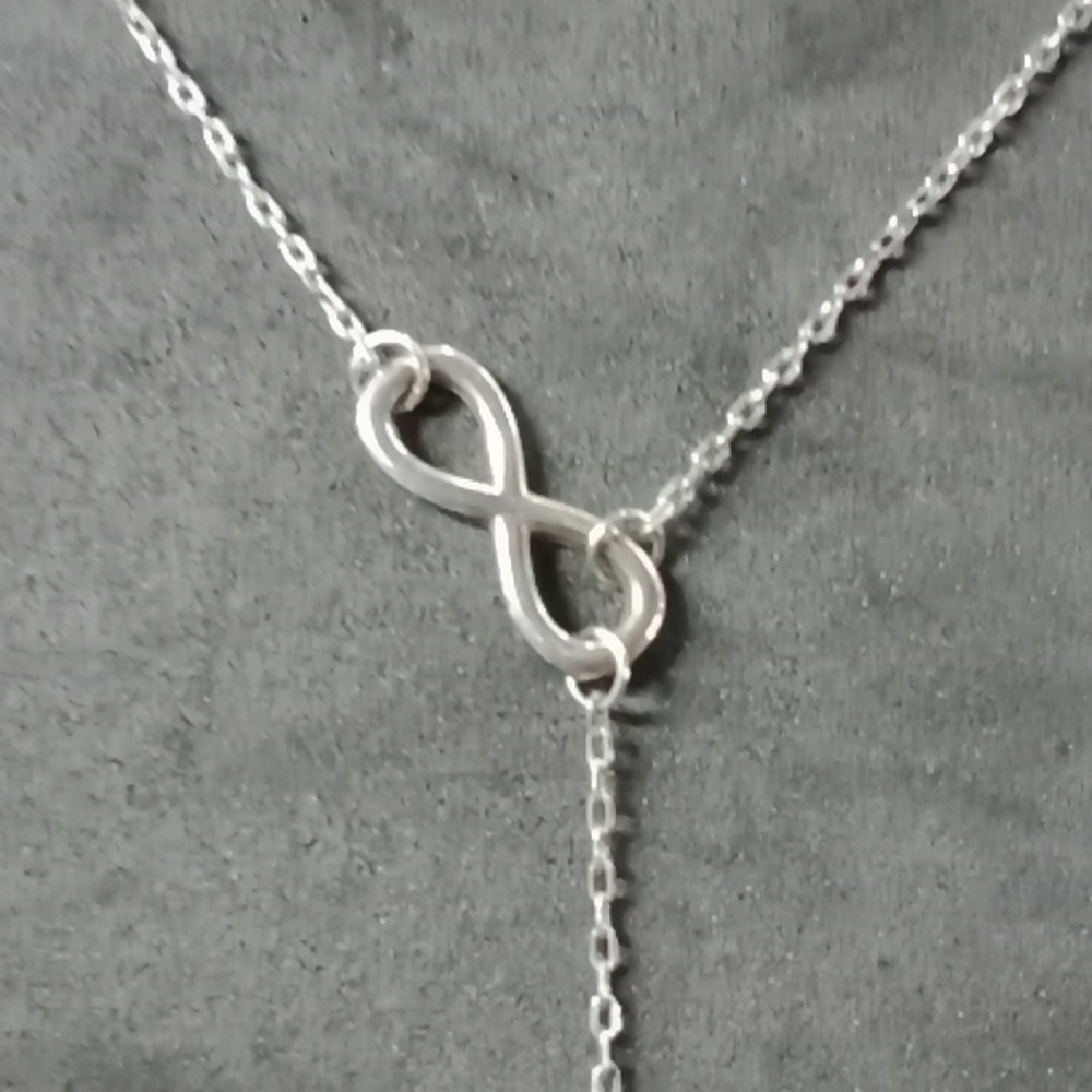 Sterling Silver Infinity Necklace #A413 - Picture 4 of 8